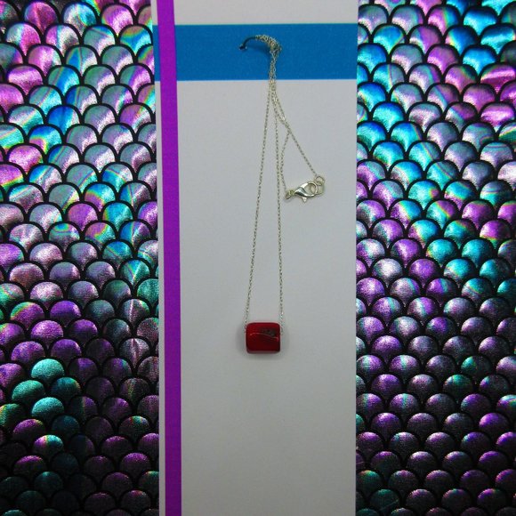 Red Coral Nugget 18" Gemstone Dainty Necklace - Picture 2 of 4